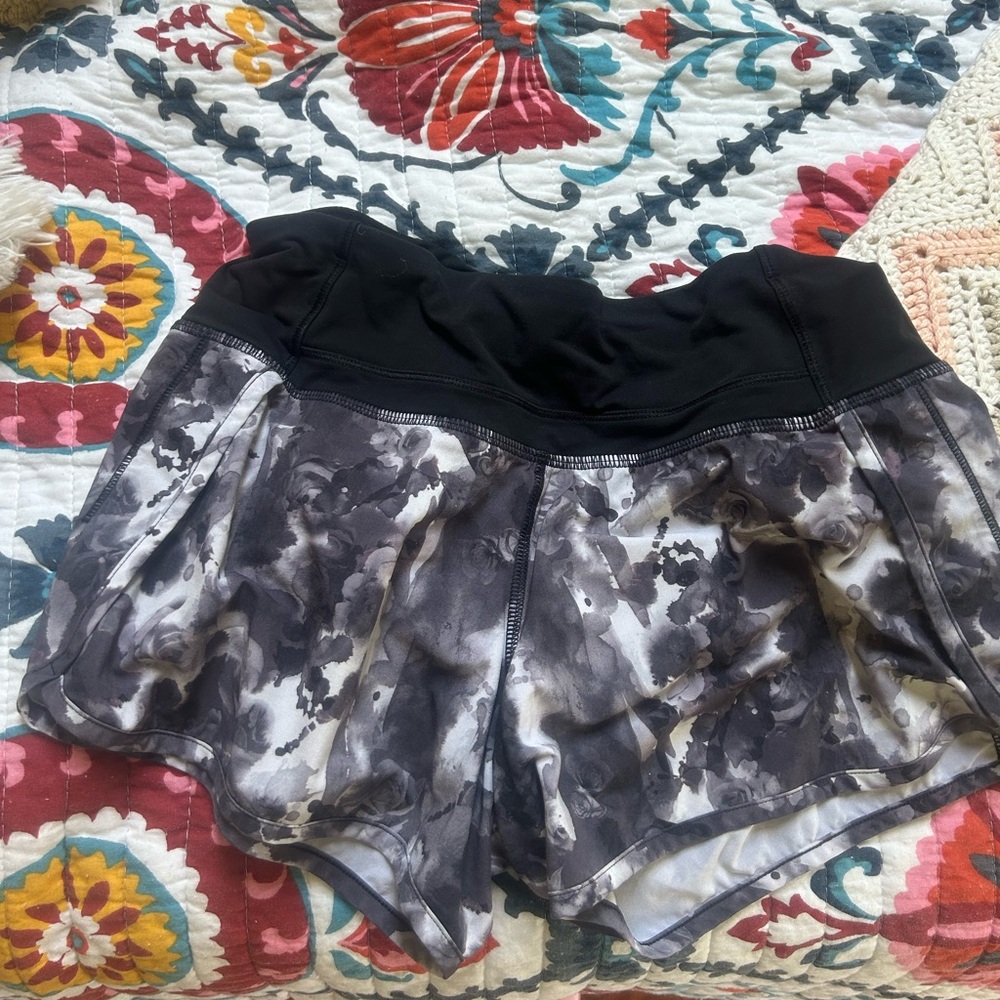 Floral Lululemon workout shorts